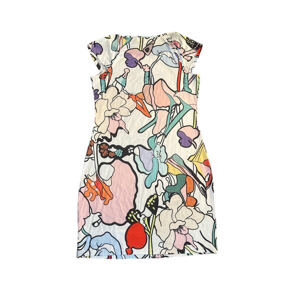 Women M Jean-Pierre Klifa Paris Short Slv Printed Mini Dress Abstract Floral - Picture 4 of 5